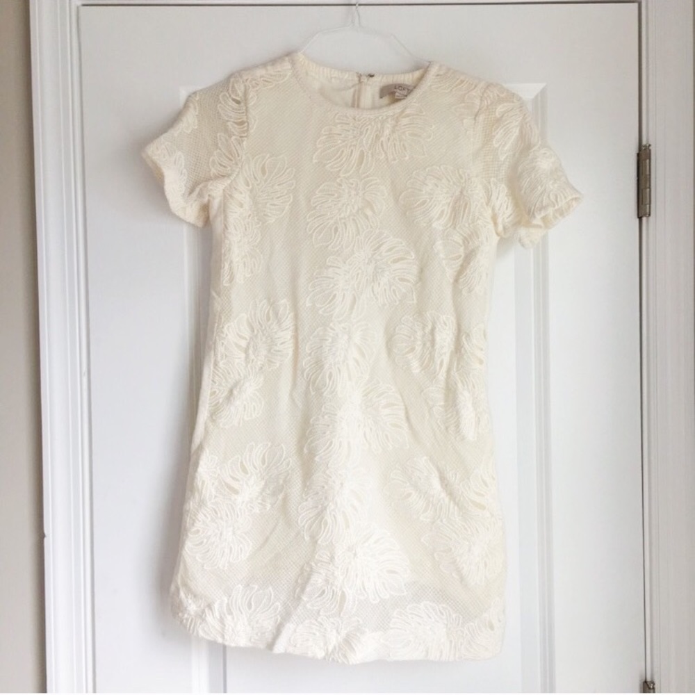 LOFT Floral Cream Dress • XS Petite